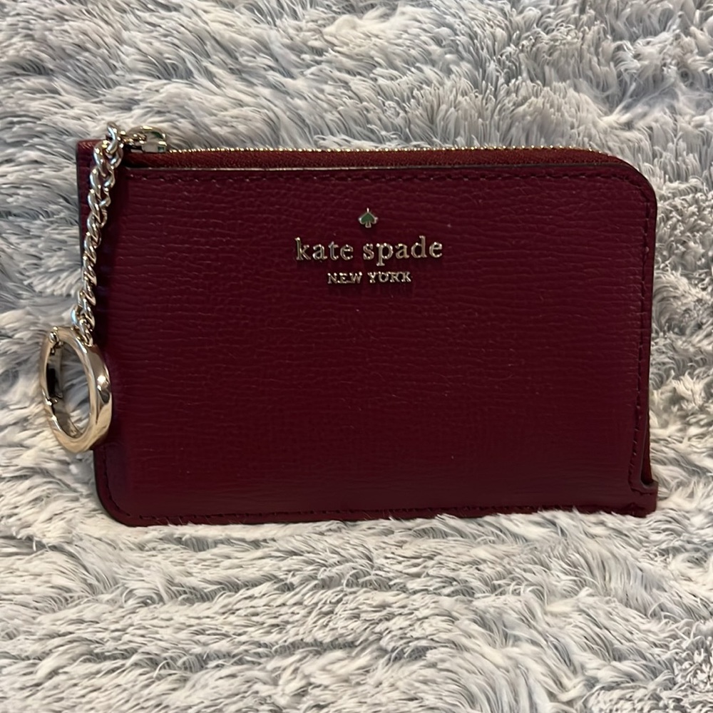 Kate Spade Darcy Medium L-Zip Card Holder in Blackberry Preserve - NWOT